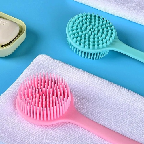 Lazy person's bathing and long-handled bathing brush, soft-bristled double-headed back-scrubbing brush, back-scrubbing bath brush