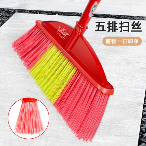 Plastic broom, stiff bristles, old-fashioned wooden pole yard broom, factory construction site, outdoor thick wire broom, dedicated for property cleaning