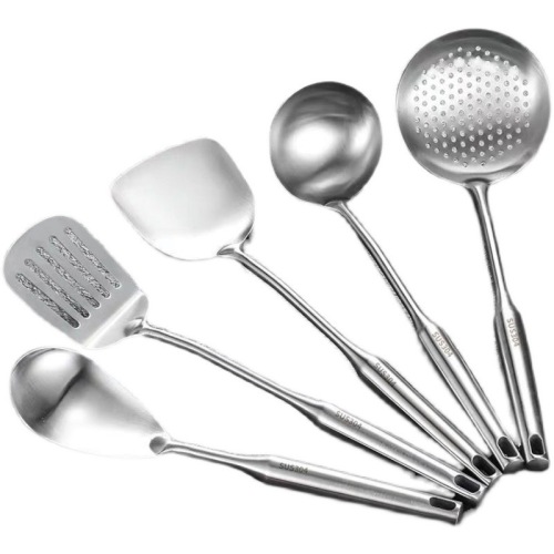 Q683 [Delivery within 48 hours] Thickened 304 stainless steel anti-scalding spatula set household frying spoon cooking spatula