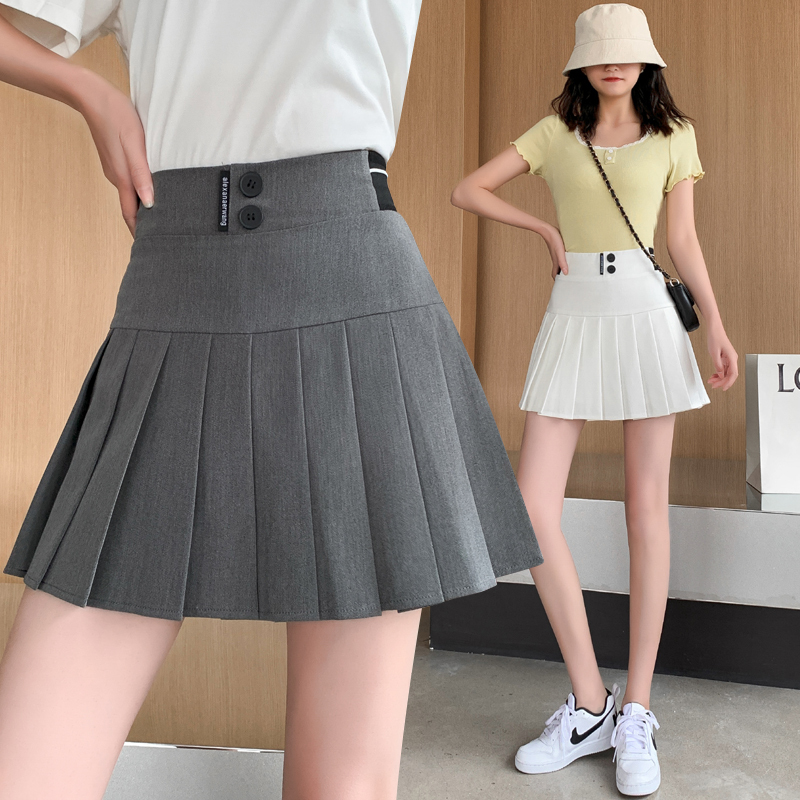 Pleated skirt women's new high-waist slim A-line skirt spring and summer anti-exposure skirt