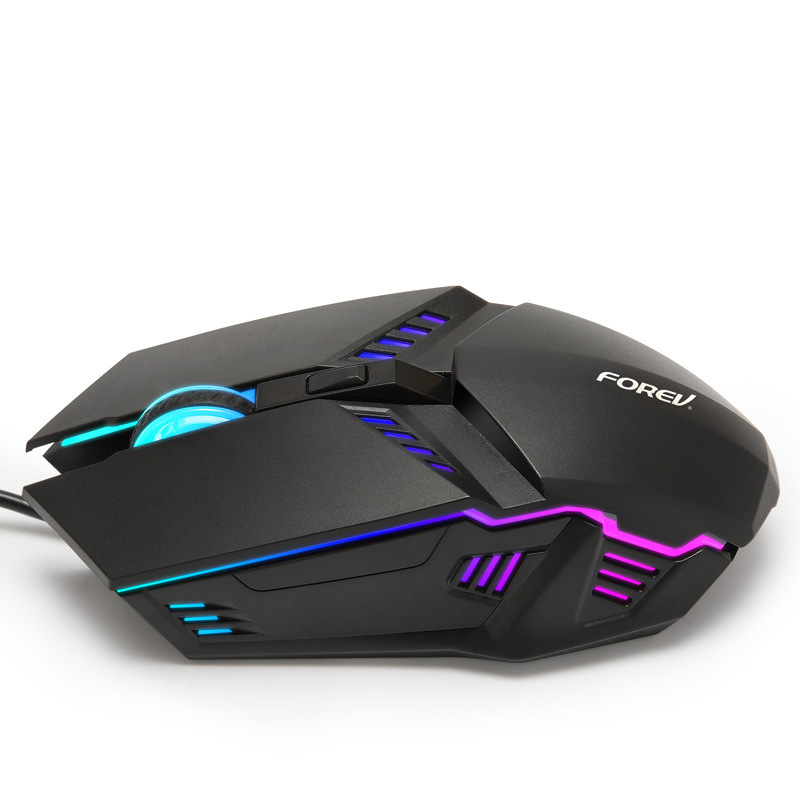 FVQ3 E-Sports Game Metal Mouse Wired Colorful RGB Luminous Internet Cafe Wholesale Wired Game Six-Button Mouse