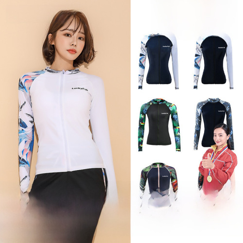 New Korean diving suit split jellyfish suit women's sun protection long-sleeved swimsuit snorkeling surfing hot spring top jacket