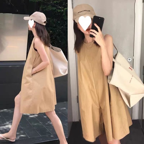 Single piece/suit, loose summer pure cotton, large size, casual, fashionable and versatile, wide-legged two-piece overalls suit for pregnant women