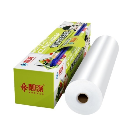 Beautiful polyester large roll PE cling film food kitchen refrigerator household fresh-keeping tape cutter boxed 300m×30cmdz