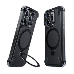 Paifan one-shell genuine leather mobile phone case for Apple 15promax suitable for metal frameless bare metal feel airbag case