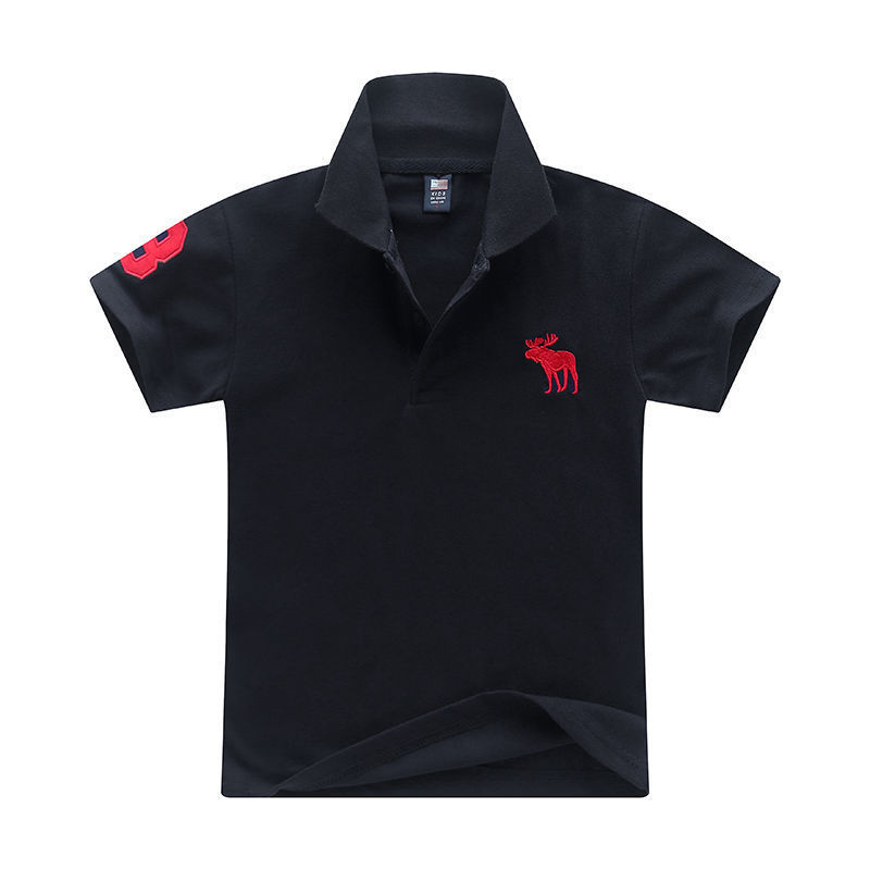 Children's summer lapel T-shirt boys and girls pure cotton polo shirt short-sleeved children's half-sleeved baby casual top