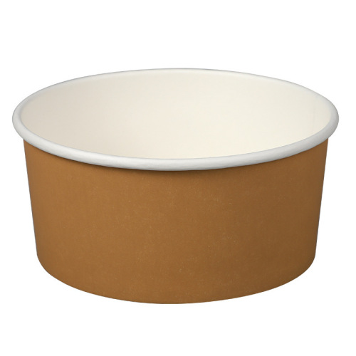 Kraft light food paper bowl salad bowl thickened disposable bowl wholesale paper bowl round with lid fast food takeaway packaging box