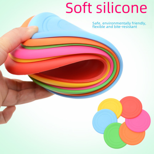 Silicone Soft Frisbee Pet Bite-Resistant Frisbee Special Training Toy for Dogs Golden Rabbit Teddy Flying Saucer