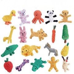 Pet toy dog ​​rope knot toy animal shape molar bite rope Pomeranian interactive pull tug of war dog toy
