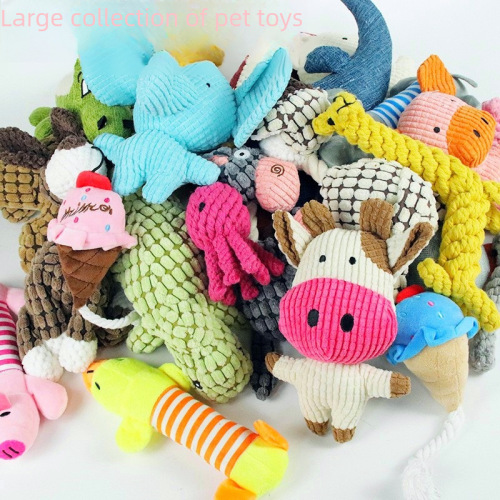 Dog toy manufacturer direct sales bite-resistant teeth cleaning pet toys cartoon doll self-pleasure chewing dog toys