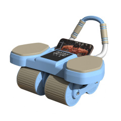 Abdominal wheel four-wheel automatic rebound abdominal curling abdominal muscle training for men and women home elbow support roller sports fitness equipment