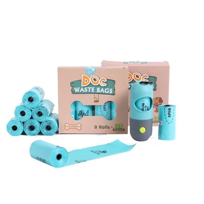 Cross-border pet poop bag, biodegradable and environmentally friendly poop bag, portable dog poop bag, cat litter garbage bag