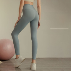 High elastic cloud-like nude yoga pants for women, high-waisted hip-lifting tights, running sports brushed quick-drying fitness pants