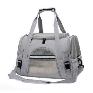 Factory pet bag, portable portable one-shoulder cross-body pet box, foldable breathable transparent cat and dog bag