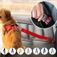 Pet supplies car retractable adjustable safety belt traction belt dog car fixed pet safety belt