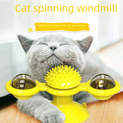 Cat windmill toy Amazon hair rubr light rotating scratching spring human cat toy cat turntable toy