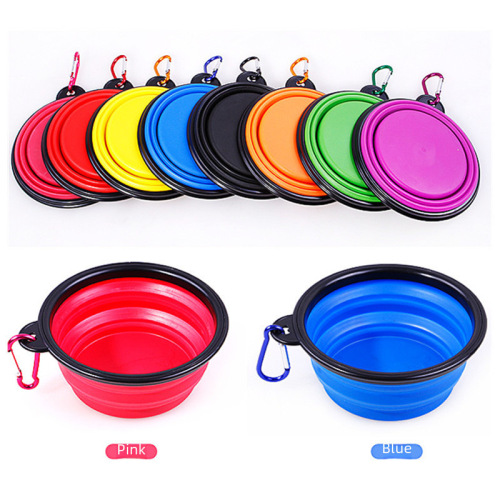 Pet Silicone Folding Bowl Dog Rice Bowl Dog Food Bowl Drinking Water Dog Bowl Anti-Tip Pet Bowl Food Utensils Dog Bowl Supplies