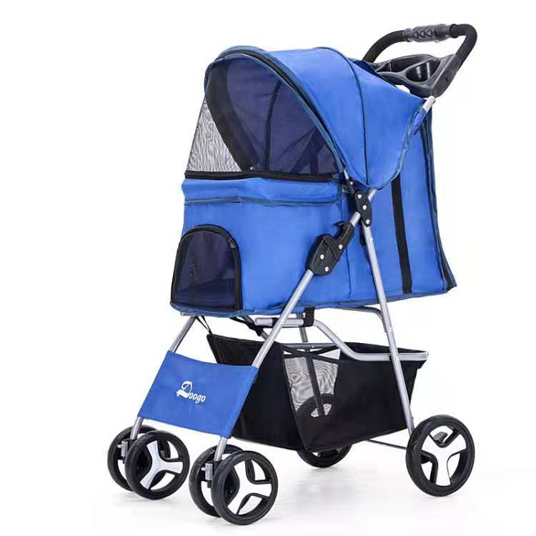 Lightweight folding pet stroller for cats and dogs, four-wheel stroller, pet outing stroller, Teddy stroller, cat stroller