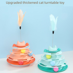 Pet toy cat self-pleasure cat stick amusement board set four-layer cat turntable toy