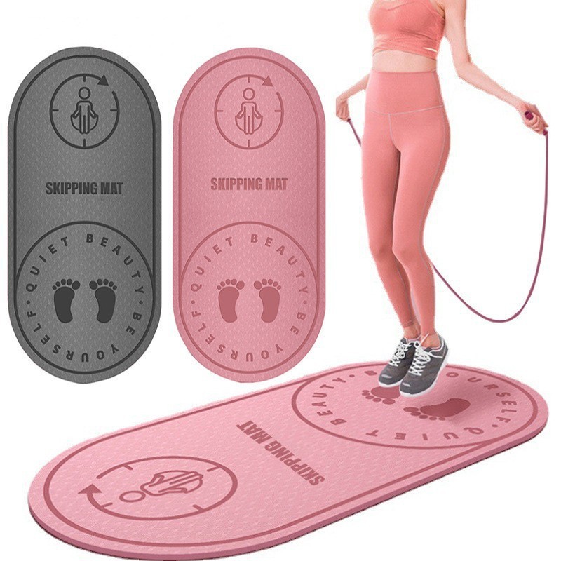 Thickened skipping shock-absorbing pad, special indoor buffering and soundproofing yoga mat for adults and children, home sports fitness mat