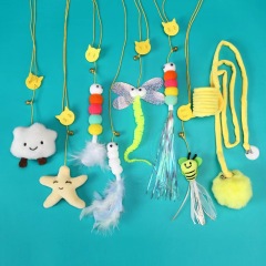 Cat toys to relieve boredom, swing, door hanging, elastic feather cat stick, bell, little mouse and cat supplies
