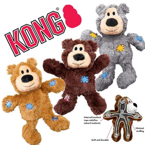 KONG KONTS patch bear genuine bite-resistant knotted molar plush boredom relief artifact dog pet pull toy