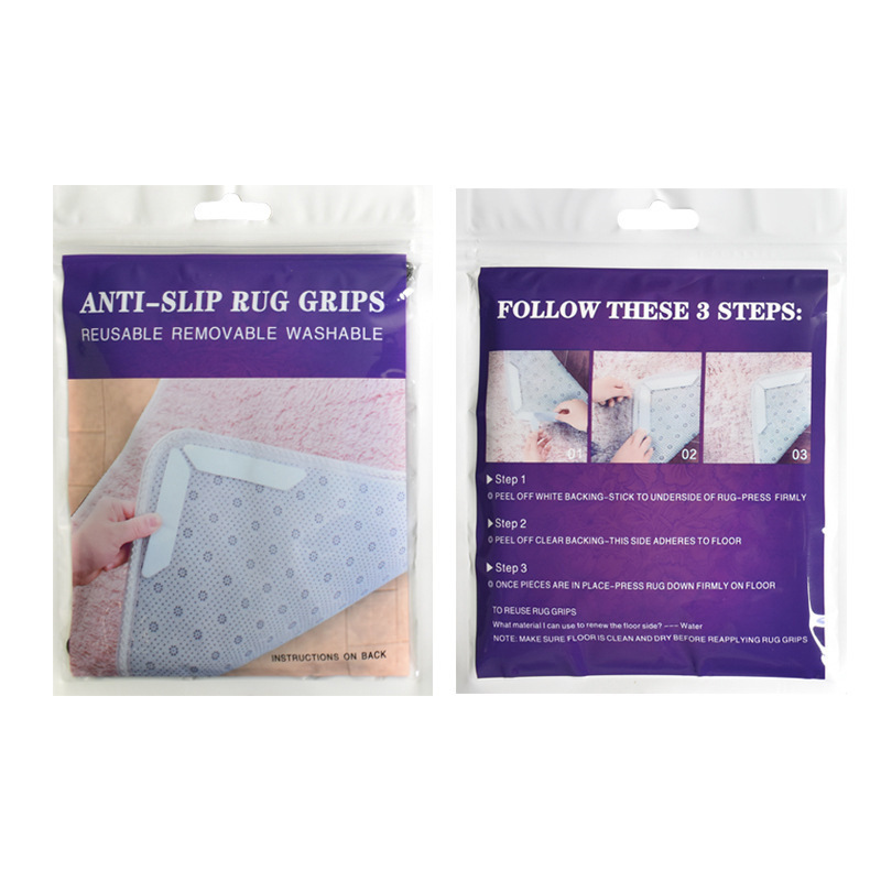 Amazon black and white carpet anti-slip stickers, carpet floor mat anti-slip fixed stickers, PU washed traceless carpet stickers