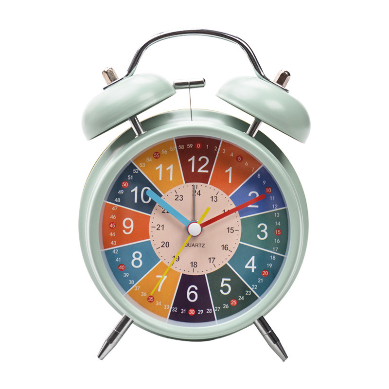 Children's alarm clock student-specific electronic alarm clock super loud ringing alarm clock desktop night light double bell early education alarm clock