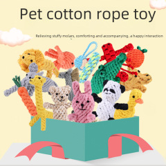 Factory direct sales pet cotton rope toys, dog teeth grinding and bite-resistant toy ropes, hand-woven boredom relief interactive toys