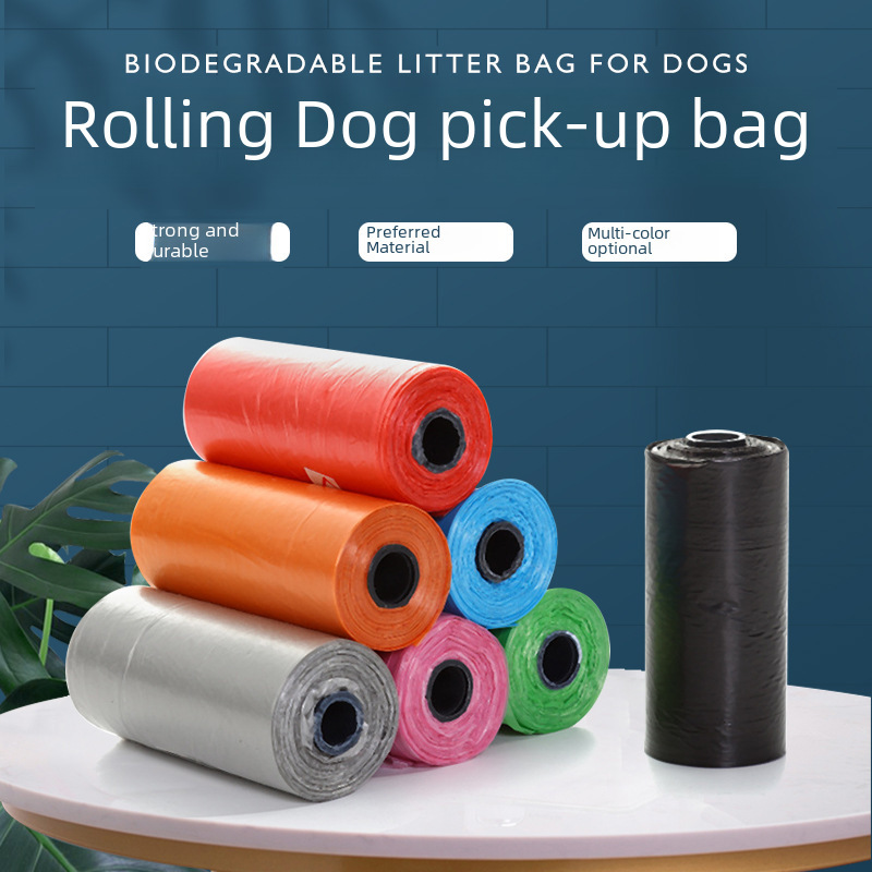 Factory wholesale pet garbage bag, dog poop bag, rolled multi-color dog poop bag, cat poop scooping poop bag