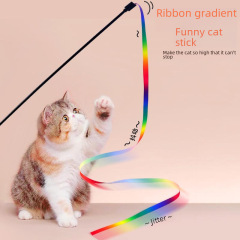 Double-sided rainbow webbing cat toy, cross-border rainbow webbing cat toy, cat and dog internet celebrity cat toy