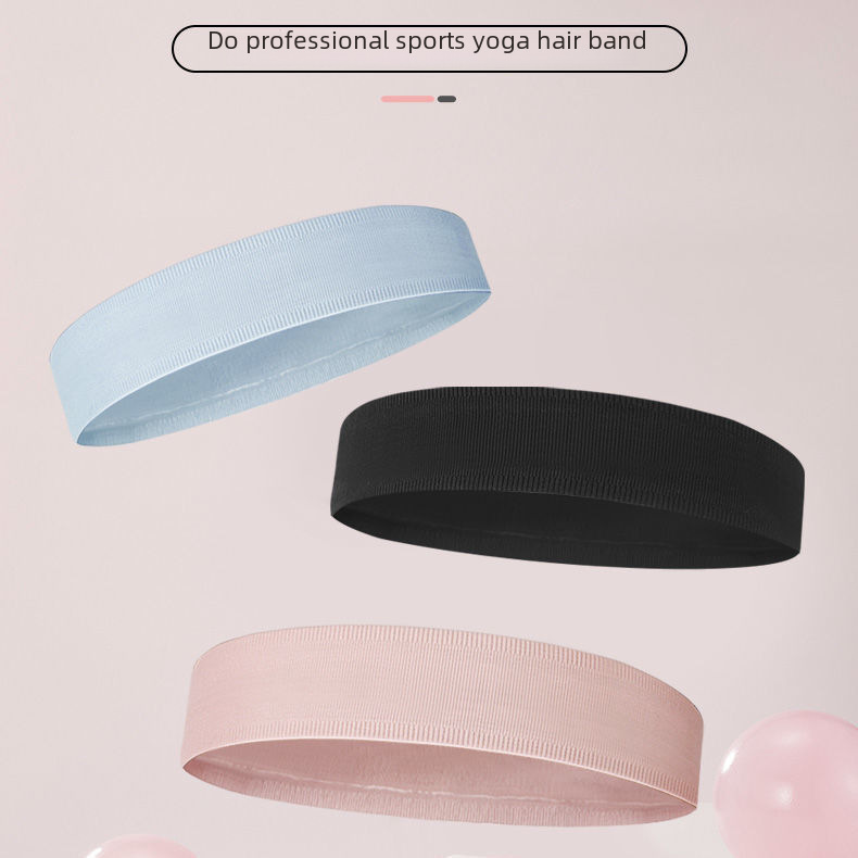 Yoga headband sports headband women's fitness running knitted antiperspirant band sweat-absorbent band quick-drying wide headband sweat band