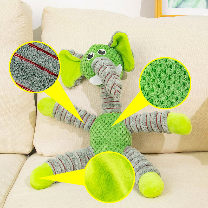 Cross-border foreign trade wholesale dog toys, large character plush, bite-resistant, teeth-releasing, boredom-relieving, sound-making corn velvet toy