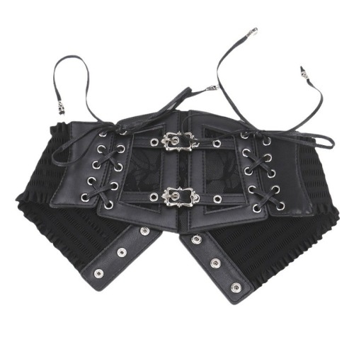 European and American retro black lace strap waistband women's elastic belt high-end waist dress decorative belt