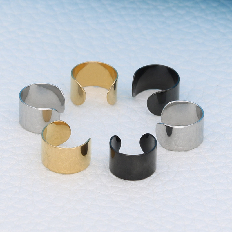 Korean style fashionable stainless steel U-shaped flat ear bone clip, simple and personalized plain ring ear clip for men and women without pierced ears.