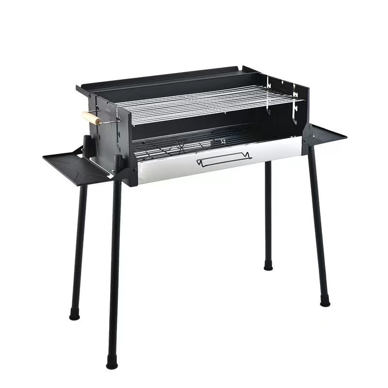 Outdoor portable commercial roasted milk barbecue grill household charcoal stainless steel barbecue grill camping stove cooking tea barbecue grill