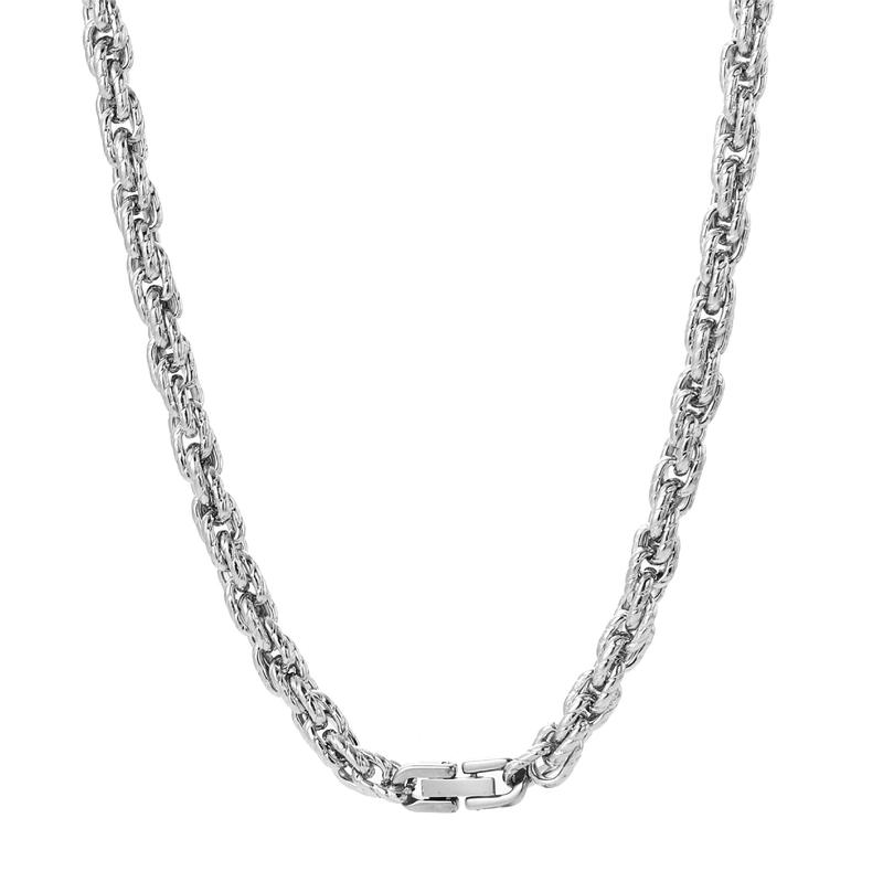European and American hip-hop titanium steel embossed Moebius necklace for men, Cuban hip-hop titanium steel for men and women, non-fading sweater chain
