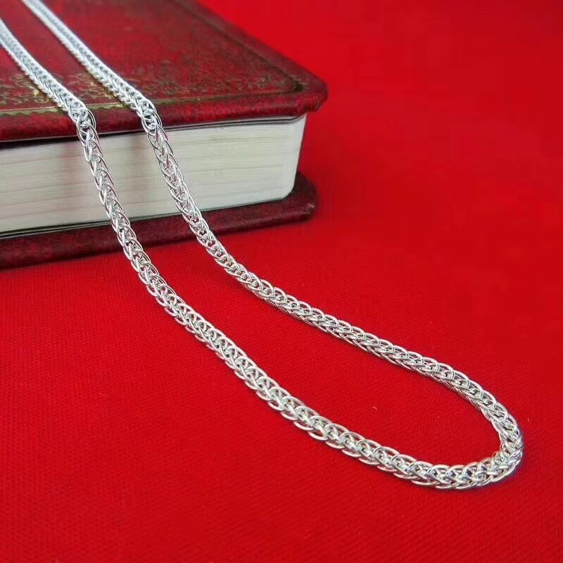 Pure silver 999 Chopard chain sterling silver necklace new year women's Chopard chain clavicle chain silver jewelry