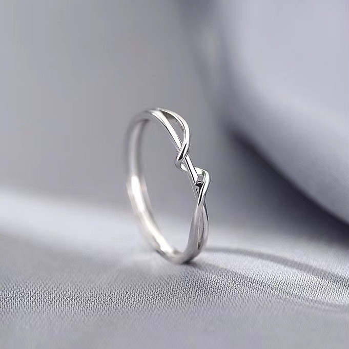 s999 sterling silver simple line ring for women cold style fashion geometric personality ring pure silver jewelry factory