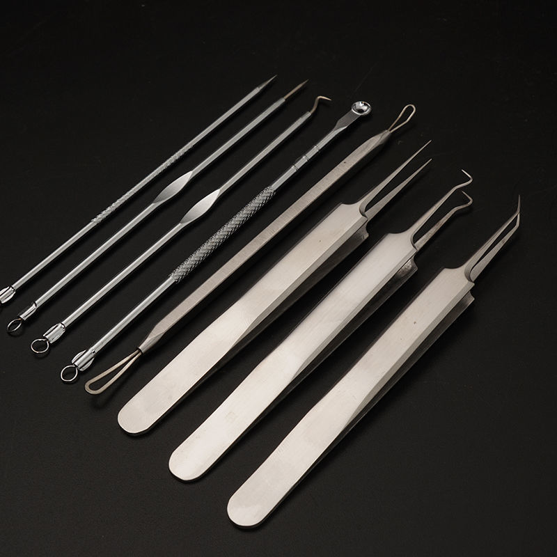 Blackhead clip, ultra-sharp acne needle set, cell clip, ultra-fine tweezers to remove closed mouth artifact, pick and squeeze acne, acne removal needle tool