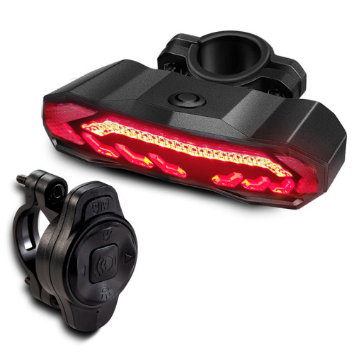 Bicycle smart brake tail light USB charging alarm outdoor night riding mountain bike steering LED tail light waterproof