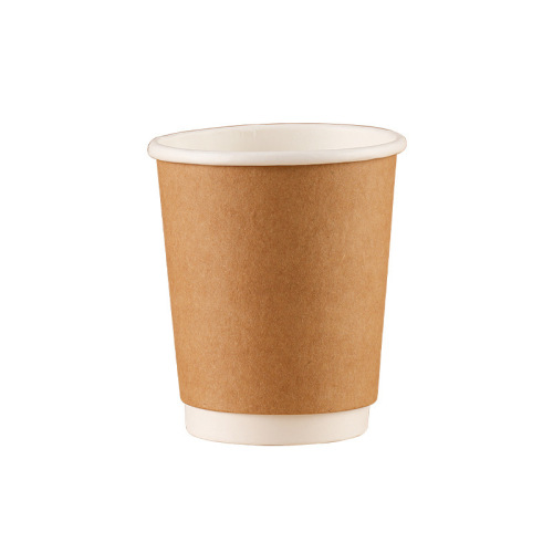 Disposable coffee cup double-layer paper cup wholesale thermal insulation anti-scalding hollow cup thickened kraft paper hot drink cup