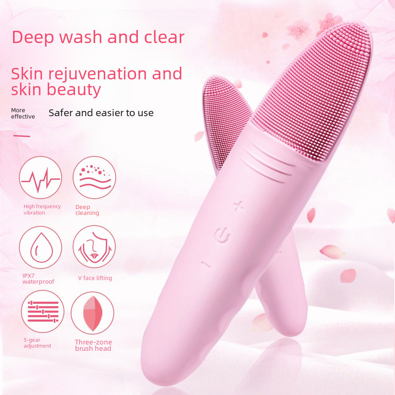 Silicone facial cleanser new electric waterproof facial massager ultrasonic pore cleaner