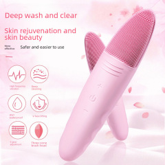 Silicone facial cleanser new electric waterproof facial massager ultrasonic pore cleaner