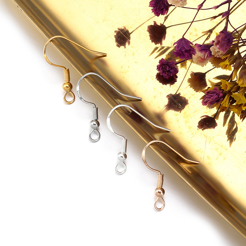 Color-preserving S925 copper gold-plated silver ear hooks large ear hooks curved hooks DIY handmade semi-finished earrings ear jewelry accessories