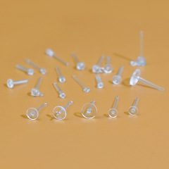 Transparent ear sticks, ear sticks, non-allergenic ear studs, ear needle sleeves, resin ear piercing ear studs, DIY ear jewelry accessories