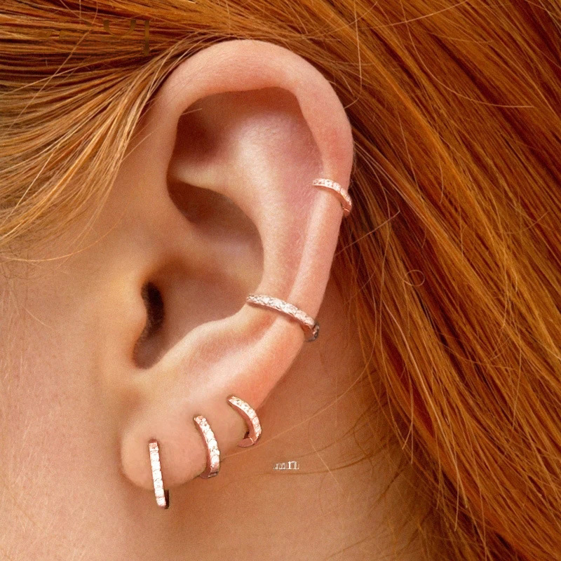 Cross-border new style earrings European and American fashion high-end crown full diamond earrings rose gold geometric earrings for women