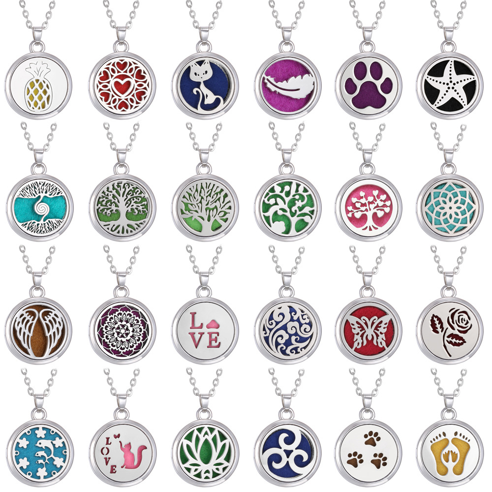 Tree of Life Alloy + Amazon AliExpress Aromatherapy Pendant Couple Can Open Round Hollow Perfume Box