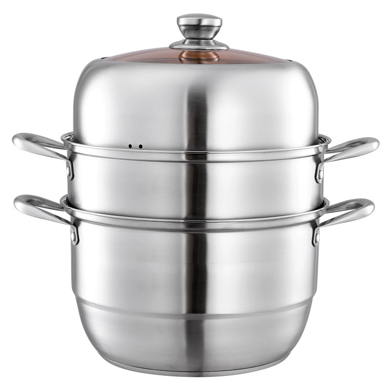 304 stainless steel thickened European-style multi-layer steamer, multi-functional household steamer, three-layer bank gift steamer