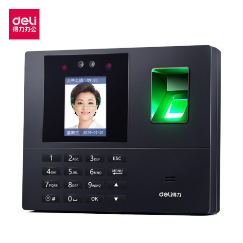 Deli Time and Attendance Machine 34521 Face Recognition Time Card Machine Employee Sign-in Machine for Commuting and Getting off Work Intelligent Time Card Time and Attendance Machine